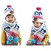 Wawoo®Baby Boys/Girls Winter Beanie Cap Childrens Warm Wool Knitting Hem Lined Fur Pom Pom Hat+ Scarf+ Mittens 3 in 1 Set for Kids 8-12M/1-2T/2-4T/4-8T