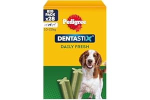 Pedigree Dentastix Fresh 112 Snack per la Igiene Orale (Cane Medio 10-25 kg) 180 g 28 Pezzi - 4 Confezioni da 28 (112 Pezzi totali)