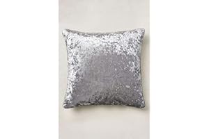 COSY WINKS Large 24" x 24" (60cm) Soft Crushed Velvet Filled Zip Sofa Bed Chair Cushion With Removable Inner Pad Silver