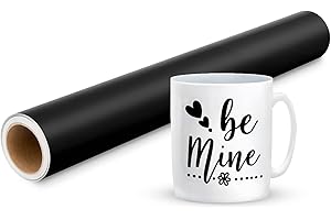 Prime Vinyl 11Ft Matte Black Vinyl for Cricut - 30.5 x 335.5 cm Black Permanent Vinyl Roll for Silhouette Cameo, Cutting Machine, Home Decor, Cups, Car Window