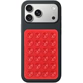 Coverzone Dikd&ouml;rtgen Vantuzlu Telefon Tutucu Taşınabilir Silikon Yumuşak Telefon Standı Geniş Kullanım Alanı (Kırmızı)