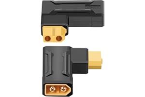 RIIEYOCA Conector XT60 Macho a Hembra, Conector XT60 en ángulo Recto de 90 Grados sin Adaptador de Cable para Coche RC, Dron FPV, Batería LiPo, Fuentes de Alimentación para Portátiles, etc.