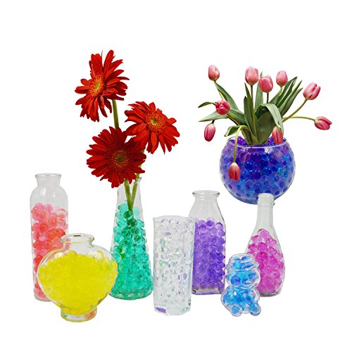KAKOO 11er 10g Tüten Wasserperlen Aquabead Gelperlen Hydroperlen Magische Kristall Gel Kugel Aqualinos Vasen Füller für Hochzeit Party Decoration Blumenzubehöre Kinder Spielzeug Über 6000 Stücke (Bunt) - 3