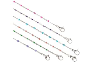 PH PandaHall 6pcs 6 colori collana catena cavo in acciaio inossidabile con fermagli catena a maglie in metallo con ciondoli in smalto per la creazione di gioielli collana
