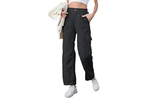 Fourindo Pantalon Cargo Femme Pantalon de Randonnée Femme avec Poche zippée,pour Casual Extérieur Joggging et Voyage