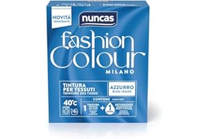 Nuncas Fashion Colour Milano - Bleu Jeans - Kit de teinture textile - Prêt à l'emploi avec lessive post-traitement (180 g - 75 ml)