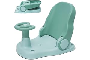 MAYCOLY Seggiolino Doccia Bimbo a Ventosa, Antiscivolo Seggiolino Bagnetto per Bambini con Braccioli e Schienale, Scarico Sedia da Bagno per Bambini dai 6 Mesi, Sopporta fino a 30 kg