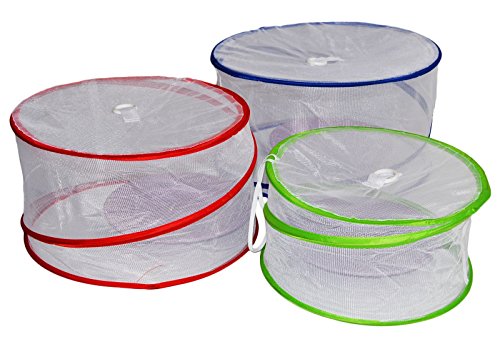 3er Set Fliegenhaube Abdeckhaube Lebensmittelabdeckhaube Spritzschutz Abdeckung