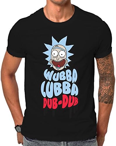 Daviati Wubba Lubba Dub-Dub Rick and Morty Mr. Meeseeks Rick Mens Gift Present - Black T-Shirt