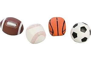 Lena 62164 - Soft Ballons de Sport Set de 4, Ballons comme Football, Volley-Ball, Basket-Ball et Ballon de Rugby, Ballons Souples de 10 cm chacun, Ballons de Jeu pour Enfants à partir de 1 an