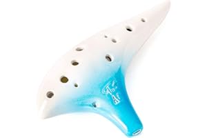 AWEF "Ocean Notes" 12 Löcher Süßkartoffel Okarina anmutige Form Keramik Okarina in Alt C (Farbverlauf) Blau