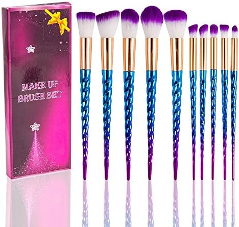Kabuki Makeup Brush Set,TimeSong 8PCS Professional Colorful Unicorn Make Up Brushes Foundation Blending Eyeshadow Cosmetic Brush Set (Colorful)