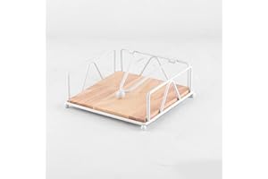 TITA-DONG Portatovaglioli Piatti, Dispenser di Tovaglioli in Legno Vintage Rustico, Portatovaglioli in Metallo con Braccio Appesantito e Base in Legno, Portatovaglioli Dispenser di Tovaglioli per Cucina(Bianco)