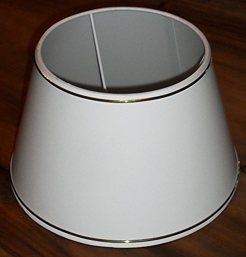 Designer Lampenschirm weiss konische Form Goldkante Ø 25bis 40cm (WEISS-20*30*18cm) - 6