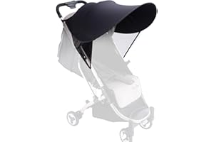 FUIPVGI Parasole per Passeggino Parasole Carrozzina Universale Regolabile, Ombrello per Passeggino Universale Protezione UV, Telo Parasole per Carrozzina, Copri Passeggino Universale (Noir)