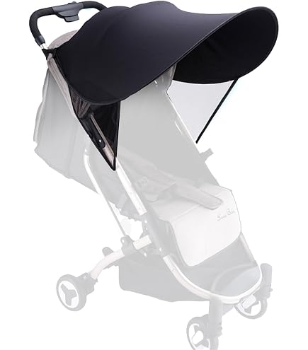 Sonnensegel UV für Zwillingskinderwagen dunkelgrau Baby