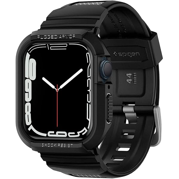Spigen Rugged Armor Pro Kompatibel med Apple Watch Skyddande Fodral med  Band för 44mm Serie 6/SE/5/4 - Svart : Amazon.se: Elektronik