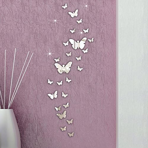 Yogogo 30 Decorative DIY 3D Butterfly Mirror Wall Stickers