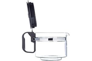 Sanfor - Jarra Cafetera Universal Grande| Jarra de Cafetera Americana o de Goteo Eléctrica | Recipiente Base 85mm, capacidad 1 Litro | Tapa Antigoteo Altura Regulable 1,30-14,5 cm | Taza de Vidrio