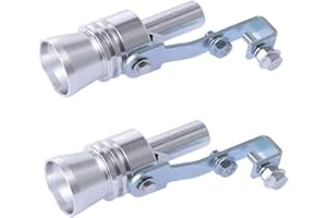 CAOJING 2 Pcs Fischio Per Marmitta Effetto Turbo,Fischietto Per Tubo di Scarico Turbocompresso in Lega di Alluminio, Adatto a Tutti i Fischietti di Scarico di Motociclette e Automobili (Argento, XL)