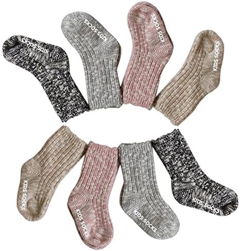 Unisex-Baby Socks Infant Toddler Walker with non-slip socks for 1-4Years Baby（8Pairs） (2-4(Thick Warm))