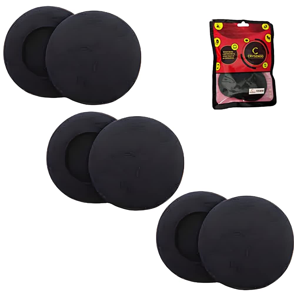 Crysendo Headphone Cushion 55mm / 5.5cm + 65mm / 6.5cm 8 Pcs 5mm Thick Replacement Headphone Cushion Foam Sponge Ear Pads | High Density Foam for Enhanced Comfort and Long Life 4 Pairs = 8 Pieces