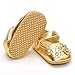 Estamico Baby Girl's Leather Flowers with Diamond Shoes Gold Us 4