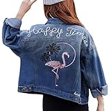Klassischer und modischer Jeansmantel, perfekte Ergänzung Mit Minikleid oder Shorts / Jeans / Sporthosen sind sehr gut geeignet
