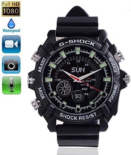Full HD 1080P Hidden Spy Camera Waterproof Watch Mini DV Recorder with Infrared Night Vision Digital Video DVR 8GB Memory@Laing