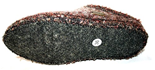 Haflinger Walktoffel Trumpf 617007 Herren Hausschuhe Rot (bordeaux 6009)