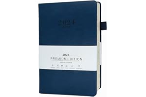 ZTVOWTO 2024 Academic Diary Week to View Page a Day Life Planner A5 Appointment Diary Business Work Notebook (Blue)