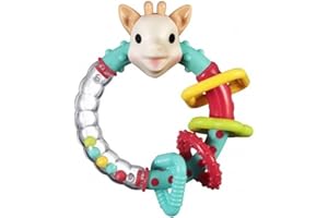 Sophie la Girafe Grzechotka i ząbkowanie 2 w 1, zabawka z wieloma teksturami, łatwa do uchwycenia sensoryczna zabawka dla niemowląt, odpowiednia dla dzieci od 3 miesięcy