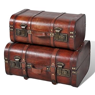 vidaXL Coffre au trésor en bois brun 2 PCS