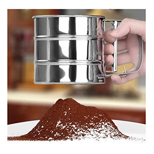 HABI Cup Form Mehl Sieb Edelstahl Mesh Mehlsieb Mechanische Backen Icing Sugar Shaker Sieb Werkzeug - 2