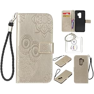 für Galaxy S9 Hülle,Geprägte Muster Handy hülle / Tasche / Cover / Case für das Samsung Galaxy S9 PU Leder Flip Cover Leder Hülle Kunstleder Folio Schutzhülle Wallet Tasche Etui Standfunktion Kredit Kartenfächer + Schlüsselanhänger (Y)