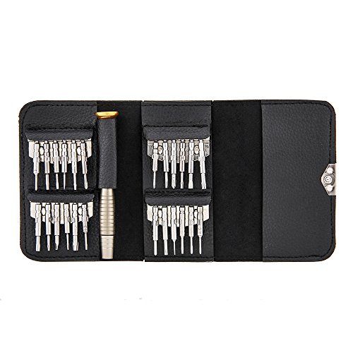 Balala Mini Schraubendreher Set 25-teilig Werkzeug Set Magnetisierbar Torque Schlitz Kreuzschlitz Etui in Lederoptik - 2