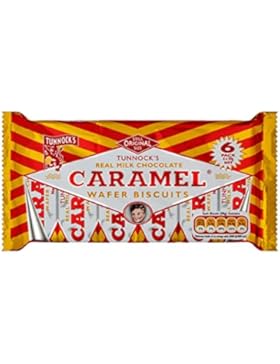 Tunnock's Real Milk Chocolate Caramel Wafer Biscuits 6 x 30g - Das Original