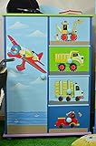 Kinder Kommode Schrank Kinderregal Blau Autos Schiffe Mini Turbo - 2