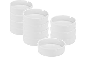 com-four® 12x Posacenere in Ceramica dal Design Semplice, posacenere in Ceramica per privati e Gastronomia (12 Pezzi)