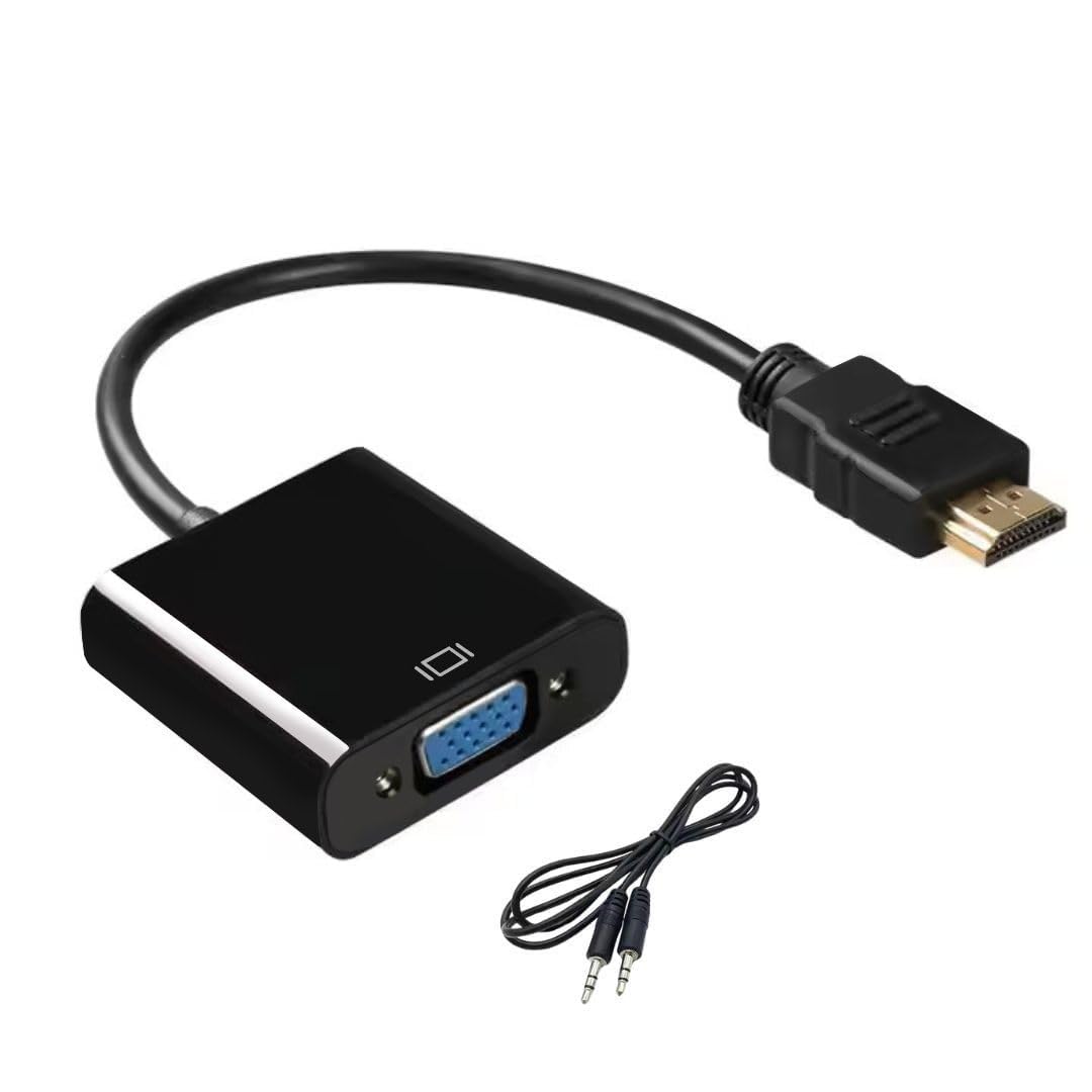 Aliens HDMI to VGA Adapter High-Speed 1080P HDTV Converter Male to Female with Audio Cable for Computer, Desktop, Laptop, PC,