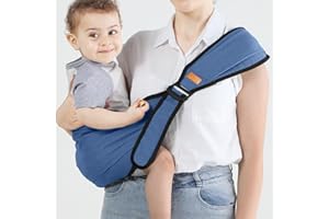 Tundwhite Fascia Porta Bebe, Marsupio Neonato, Portatile e Regolabile, Multifunzionale, 5-36 Mesi, Fino a 20kg (Blue)