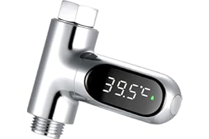 Matybobe Thermomètres de Bain pour Bébé, Thermomètre à Eau LED Affichage Numérique de la Température de la Douche 0~100 ℃ Celsius/Fahrenheit Écran Rotatif à 360 °