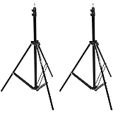 Amazon Basics Support pour appareil photo et éclairage, aluminium, 2,04 m, lot de 2, Noir