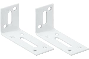 QUARKZMAN Regulowany kąt do dużych obciążeń, 2 sztuki, 80 x 40 x 30 mm, stal nierdzewna, kątownik do dużych obciążeń, 90 stopni, złącze kątowe do naprawy mebli, kolor biały