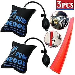 Hulubb 2 pièces coin de pompe à air avec une cale d'alignement de la pompe rouge wedge gonflable pry bar pour l'installation de la fenêtre de la porte d'entrée auto réparation (noir)