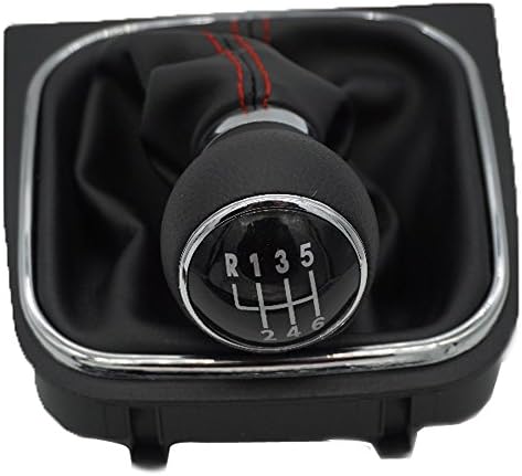 Gear Shift Knob Cover 6 Speed with Frame Red Stiching Complete