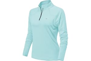 YSENTO Damen Sportshirt Langarm Laufshirt Schnelltrocknend T-Shirt Fitness Yoga Training Langarmshirts mit 1/4 Reißverschluss