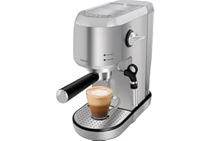 Sencor, Cappuccino e Latte, Pompa Italiana da 20 bar e Schiumatore per Latte, Macchina per caffè Espresso a Grani con Thermoblock e Beccuccio Vapore Brevettato, Barista Express