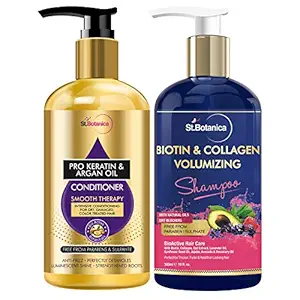 StBotanica Luminescent Combo | Pro Keratin Conditioner + Biotin Shampoo (300ml Each)