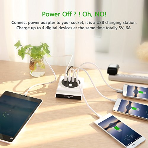 UGREEN USB HUB Superspeed 4 Port USB 2.0 OTG Hub 30W 6A Reise Ladestation mit EU Netzteil für iPhone 6s/6s Plus, iPad, Saumsung Galaxy S6 edge plus usw - 8